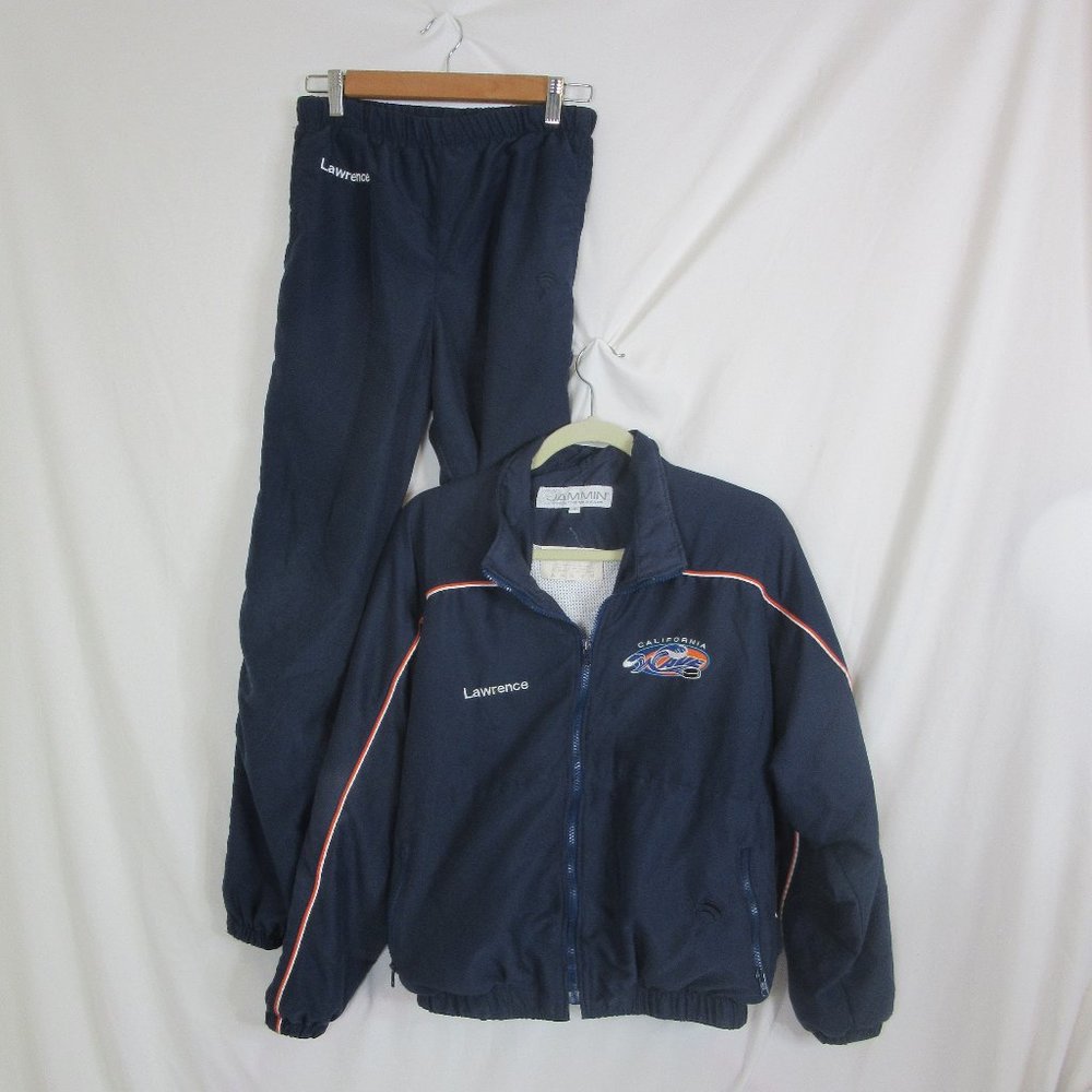 Ice Hockey Team Blue Warm Ups Track Set Suit California Wave Size Small